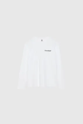 Wood Wood Mel Chrome Baseline Long Sleeve T-Shirt in White