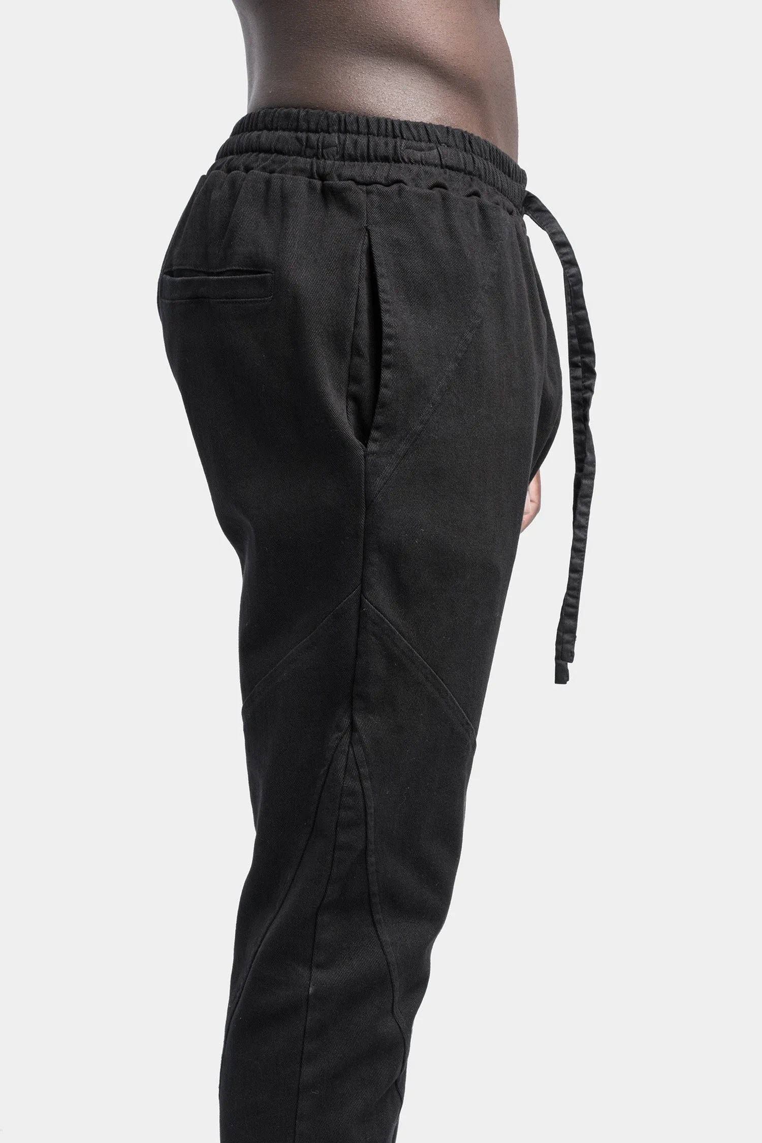 Woven cotton pants with drawstring.