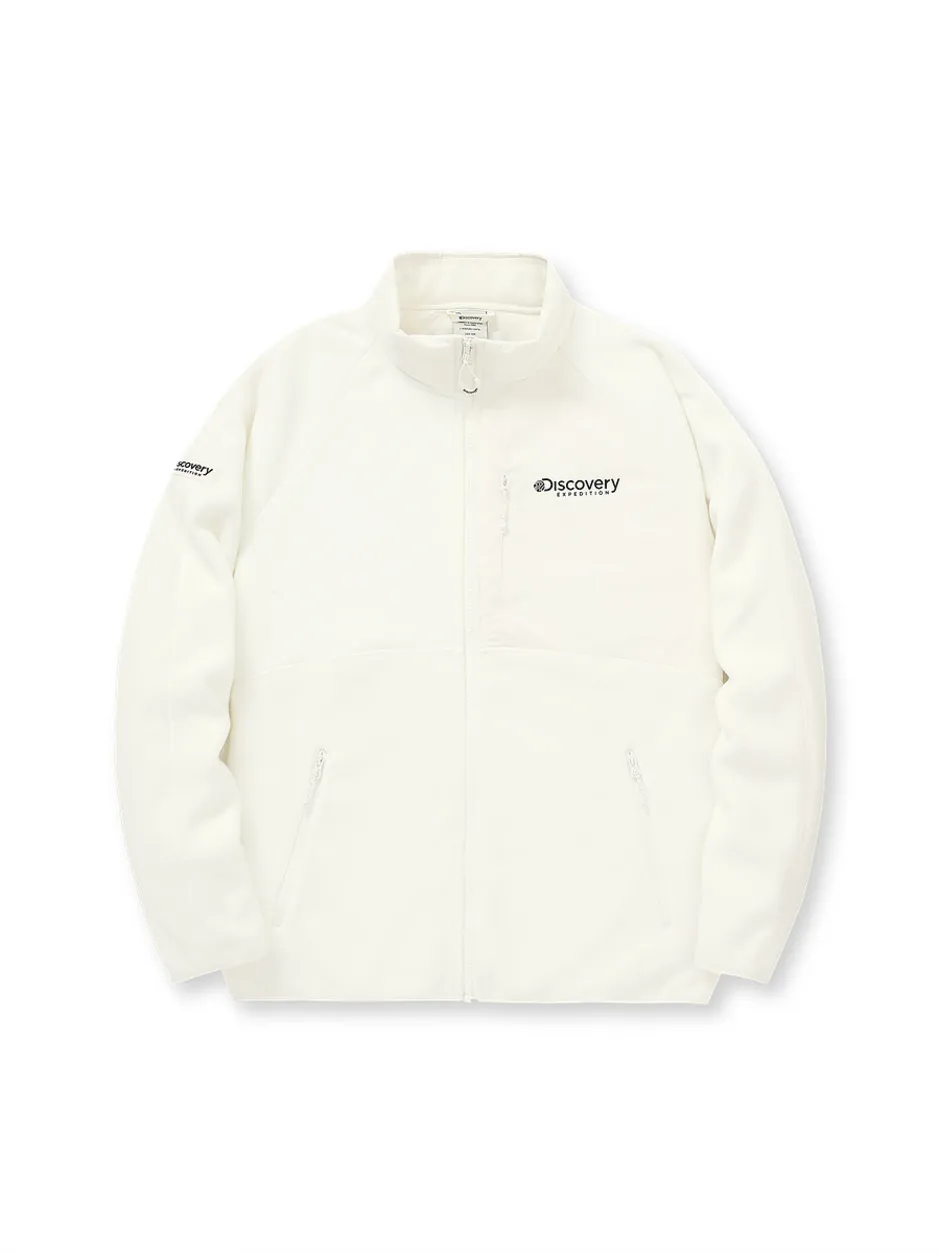 Woven Hybrid Fleece Jacket Cream