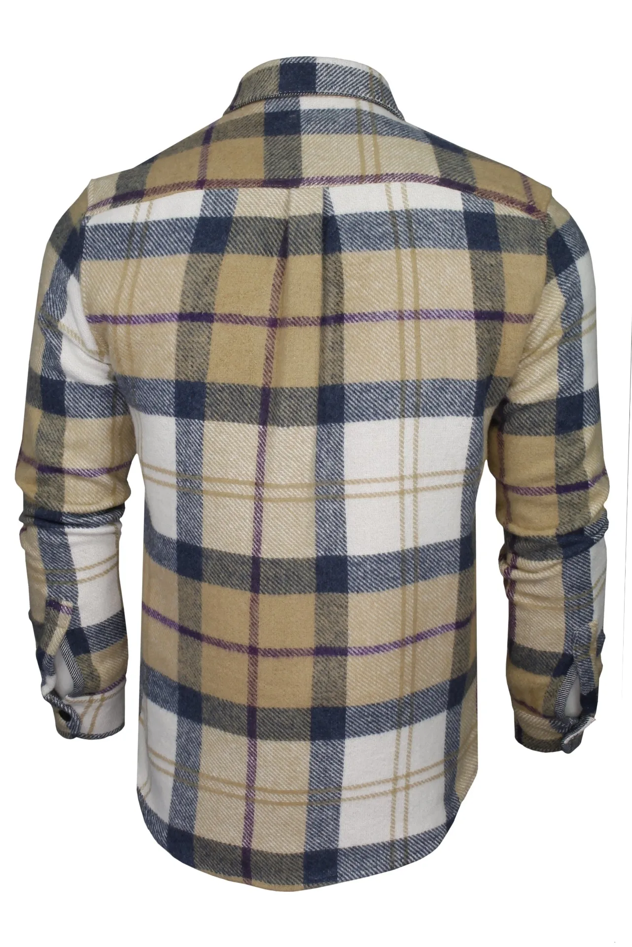 Xact Men's Heavy Flannel Plaid Check Lumberjack Shirt with Long Sleeves