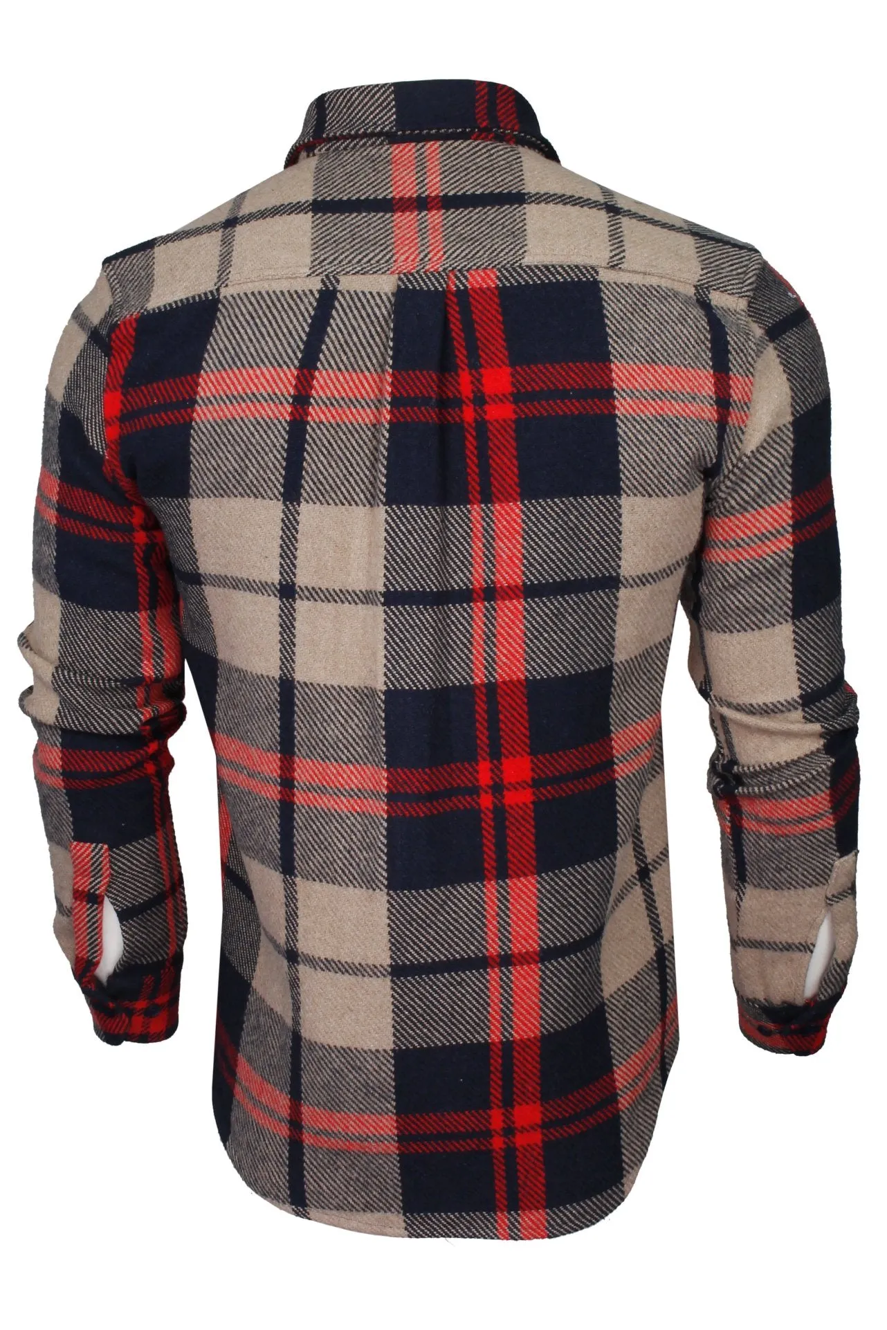 Xact Men's Heavy Flannel Plaid Check Lumberjack Shirt with Long Sleeves