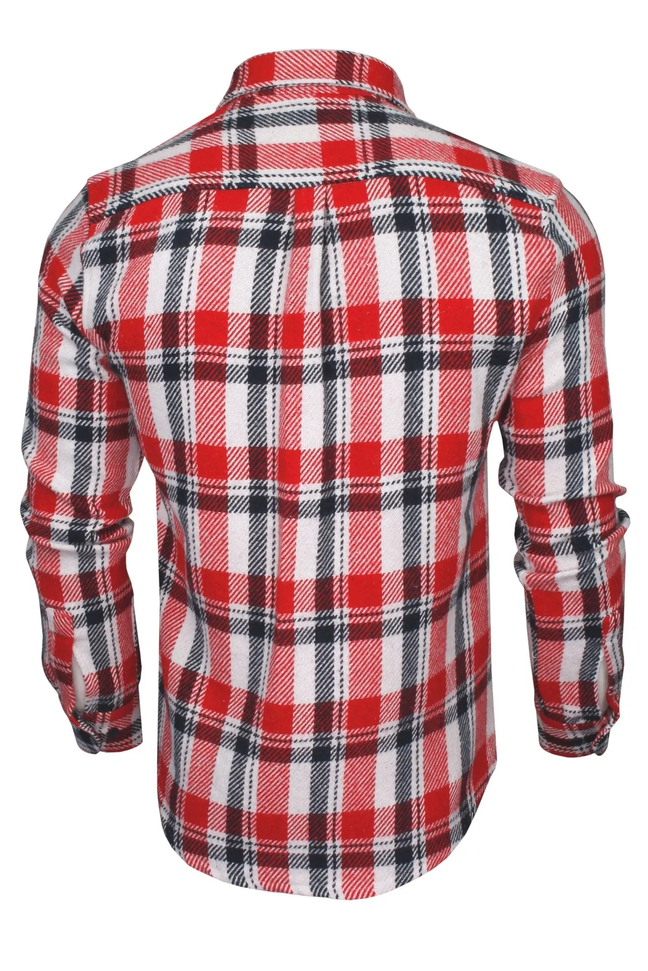 Xact Men's Heavy Flannel Plaid Check Lumberjack Shirt with Long Sleeves