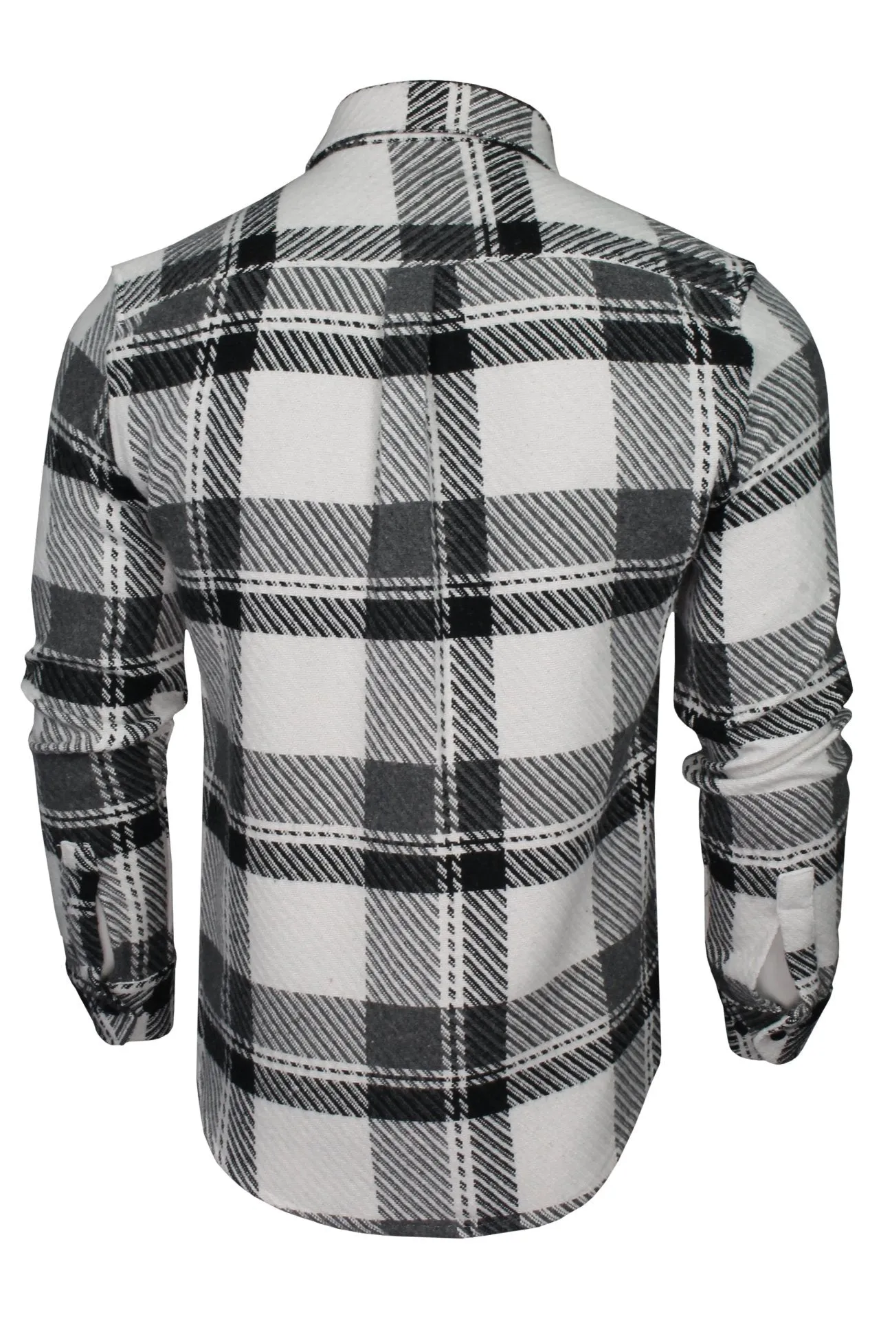 Xact Men's Heavy Flannel Plaid Check Lumberjack Shirt with Long Sleeves