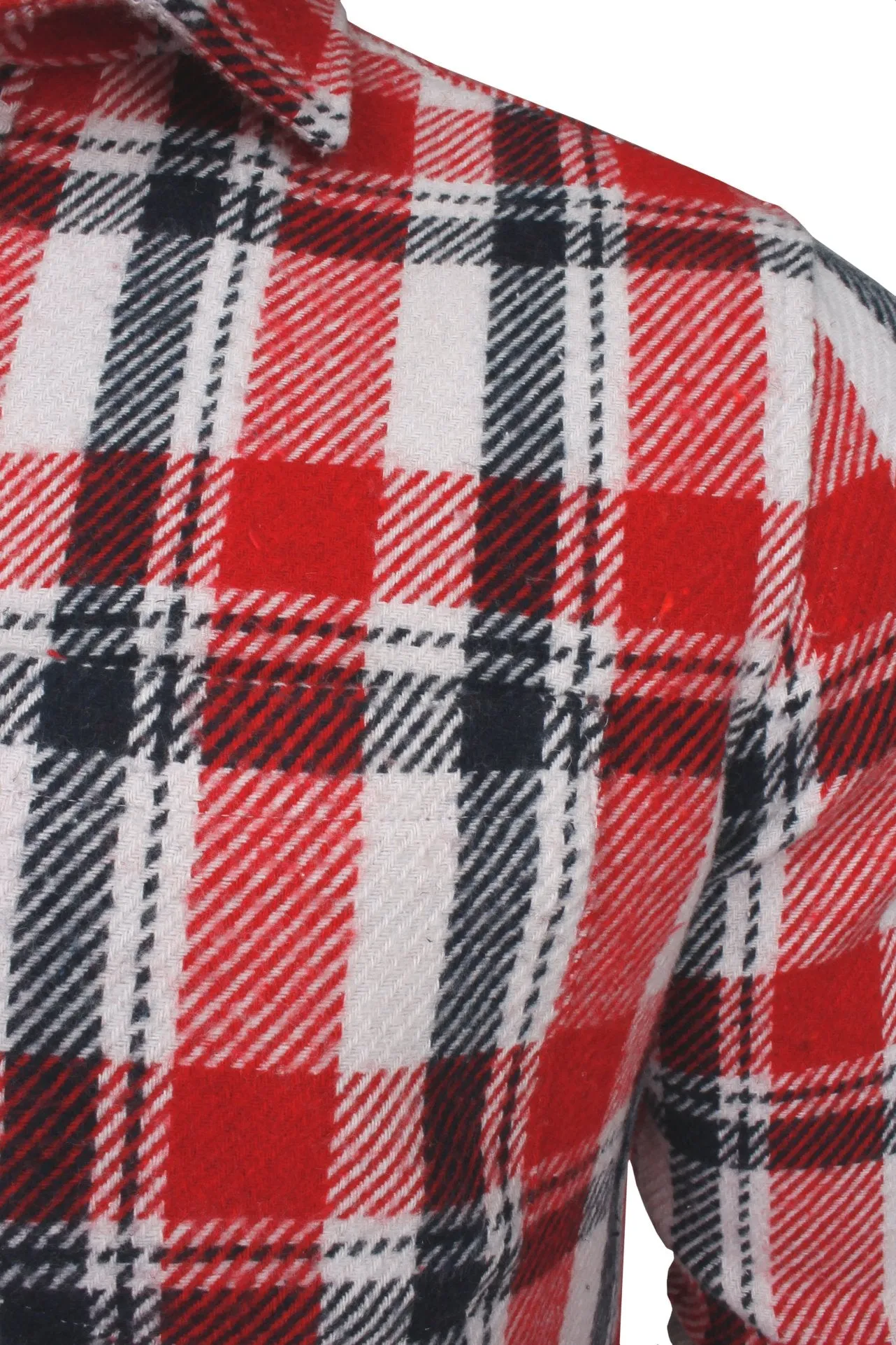 Xact Men's Heavy Flannel Plaid Check Lumberjack Shirt with Long Sleeves